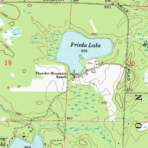 Topographic Map of Thunder Mountain Ranch, WI