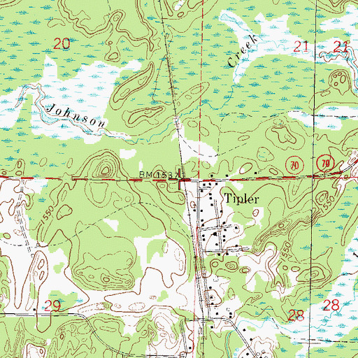 Topographic Map of Tipler, WI