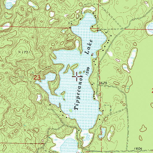 Topographic Map of Tippecanoe Lake, WI