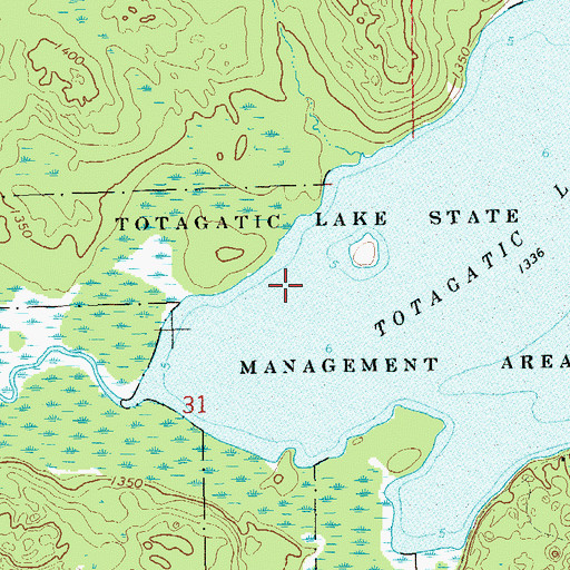Topographic Map of Totagatic Lake State Wildlife Managament Area, WI
