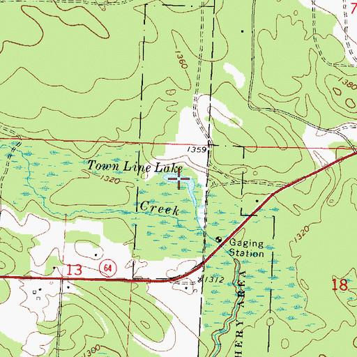 Topographic Map of Town Line Lake, WI