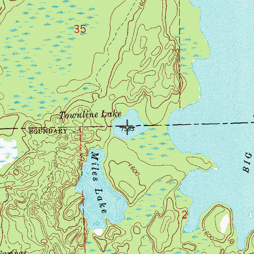 Topographic Map of Townline Lake, WI