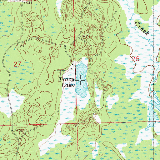 Topographic Map of Tracy Lake, WI