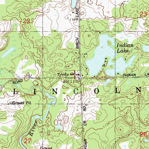Topographic Map of Trinity Church, WI