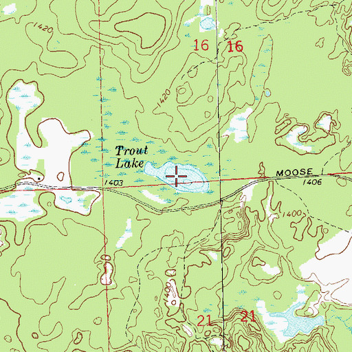 Topographic Map of Trout Lake, WI
