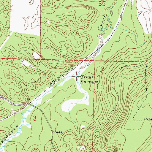 Topographic Map of Trout Springs, WI