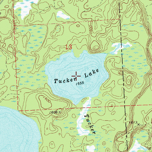 Topographic Map of Tucker Lake, WI
