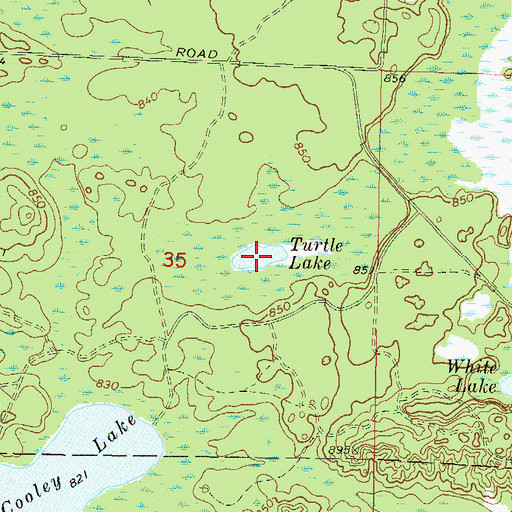 Topographic Map of Turtle Lake, WI