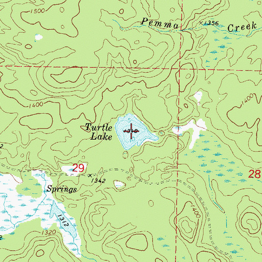 Topographic Map of Turtle Lake, WI