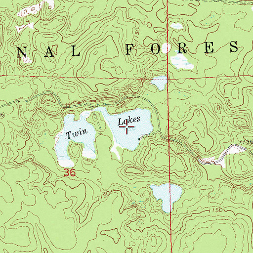 Topographic Map of Twin Lakes, WI