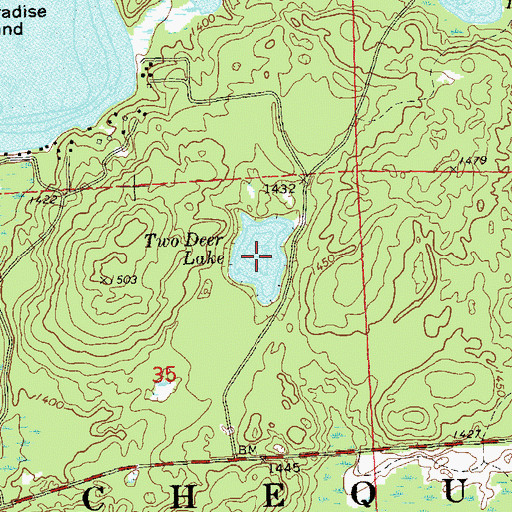 Topographic Map of Two Deer Lake, WI