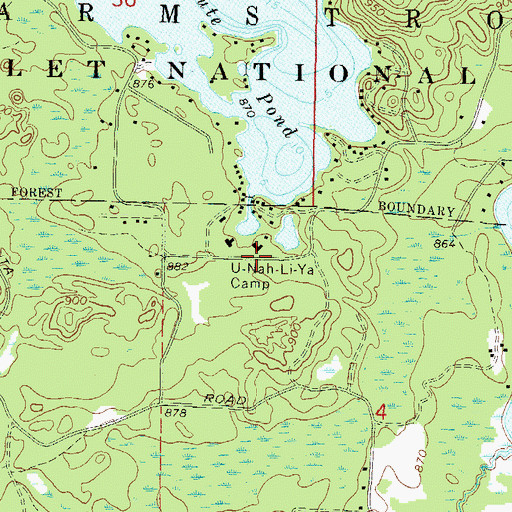 Topographic Map of U-Nah-Li-Ya Camp, WI