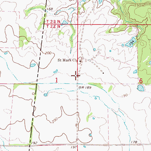 Topographic Map of Saint Mark Baptist Church, AL
