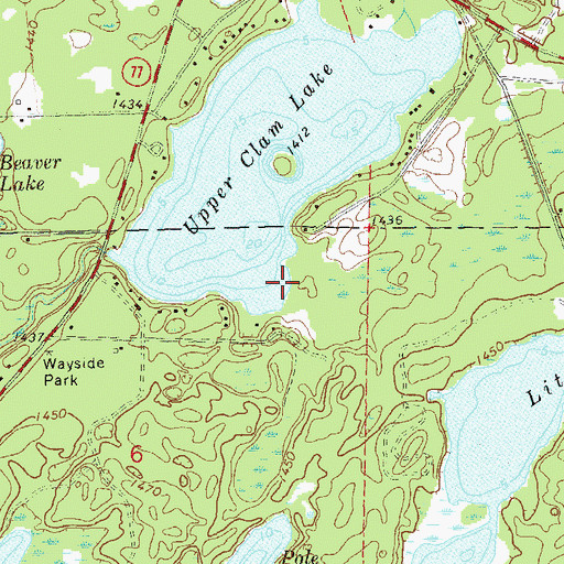 Topographic Map of Upper Clam Lake, WI