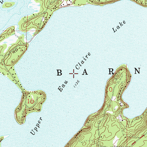 Topographic Map of Upper Eau Claire Lake, WI