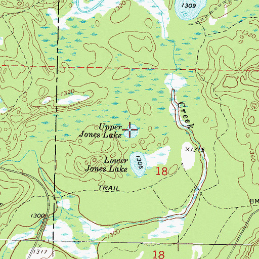 Topographic Map of Upper Jones Lake, WI