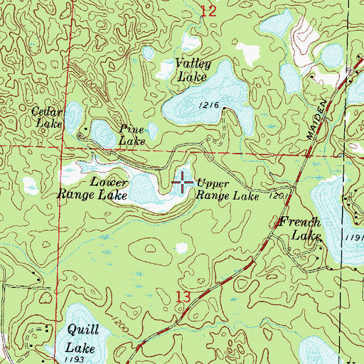 Topographic Map of Upper Range Lake, WI
