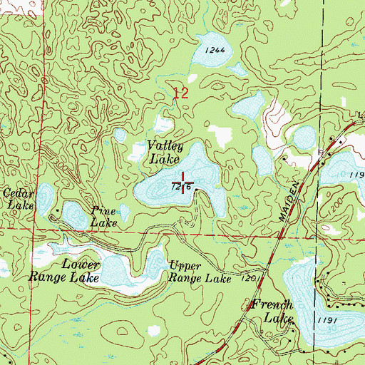 Topographic Map of Valley Lake, WI