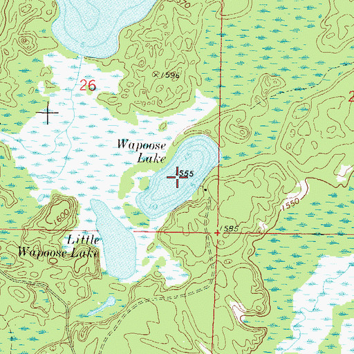 Topographic Map of Wapoose Lake, WI