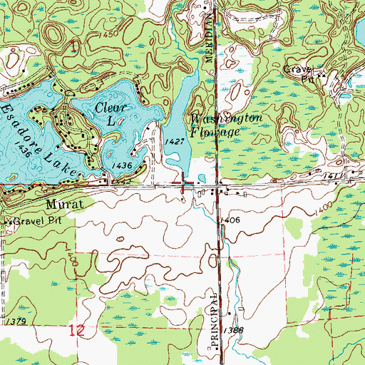 Topographic Map of Washington Flowage, WI