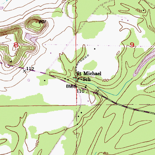 Topographic Map of Saint Michael School (historical), AL