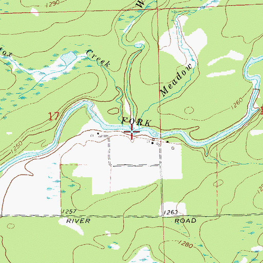 Topographic Map of Web Creek, WI