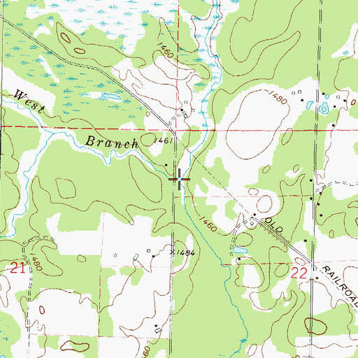Topographic Map of West Branch Armstrong Creek, WI