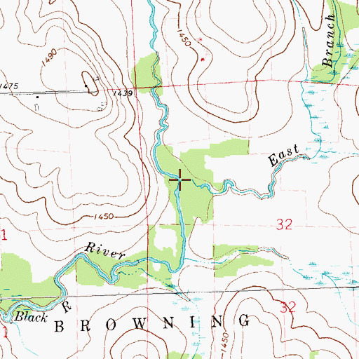 Topographic Map of West Branch Little Black River, WI