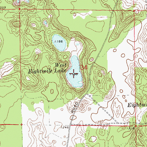 Topographic Map of West Eightmile Lake, WI