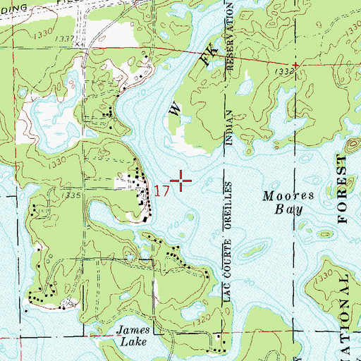 Topographic Map of West Fork Chippewa River, WI