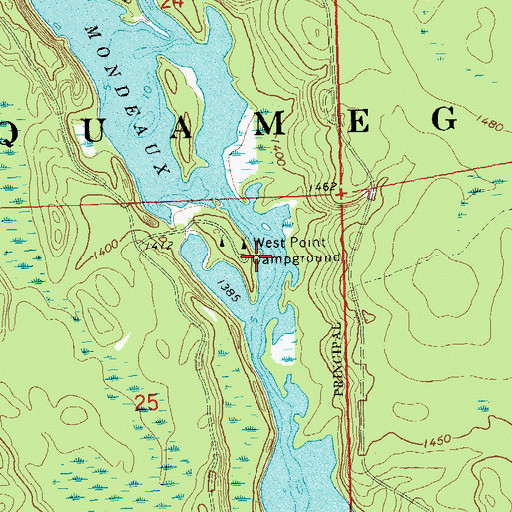 Topographic Map of West Point Campground, WI