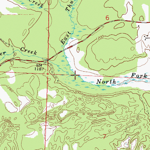 Topographic Map of West Thunder Creek, WI