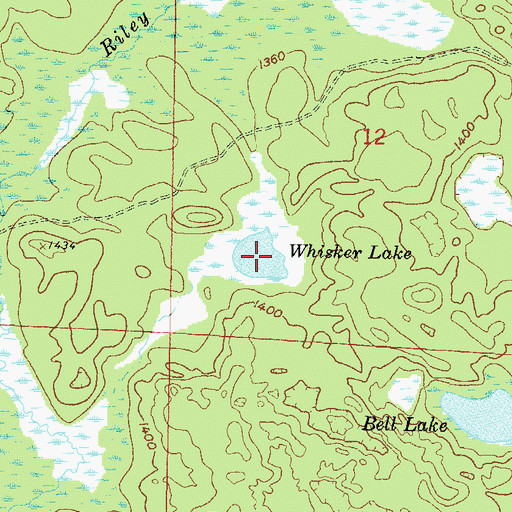 Topographic Map of Whisker Lake, WI
