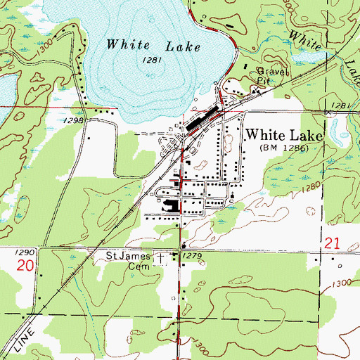 Topographic Map of White Lake, WI