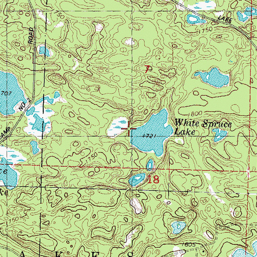 Topographic Map of White Spruce Lake, WI