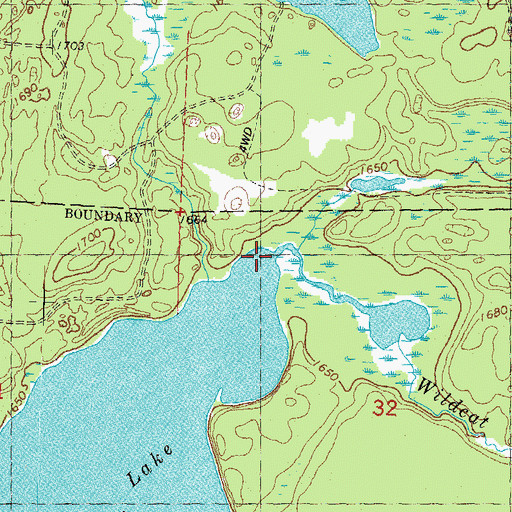 Topographic Map of Wildcat Creek, WI