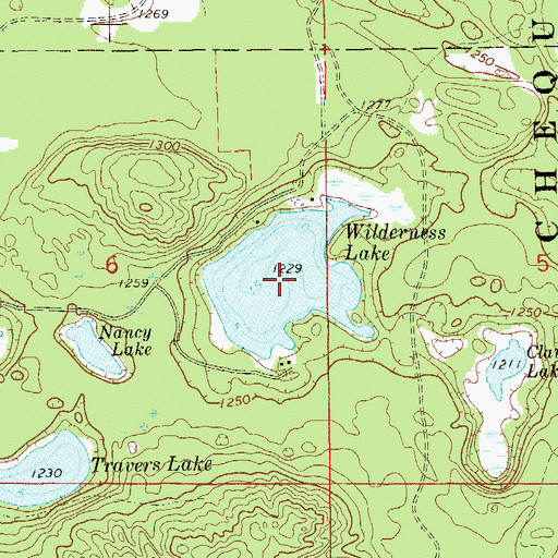 Topographic Map of Wilderness Lake, WI