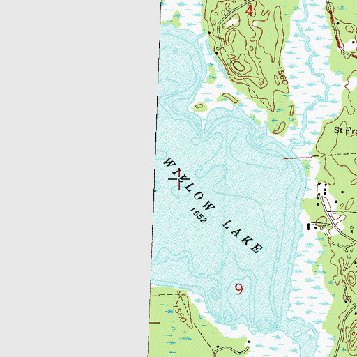 Topographic Map of Willow Lake, WI