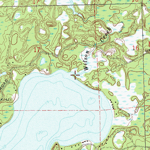 Topographic Map of Wilson Creek, WI