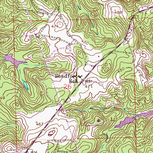 Topographic Map of Sandfort School, AL