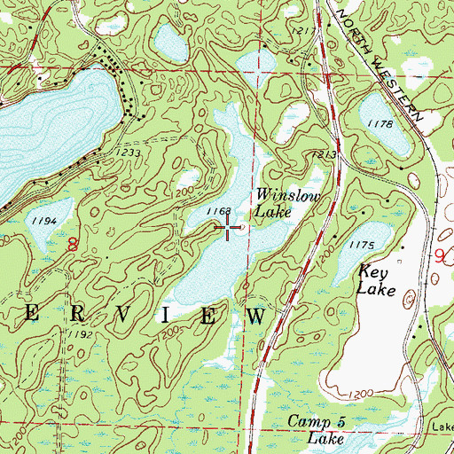 Topographic Map of Winslow Lake, WI