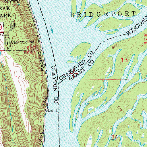 Topographic Map of Wisconsin River, WI