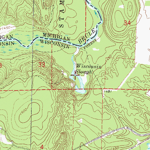 Topographic Map of Wisconsin Slough, WI