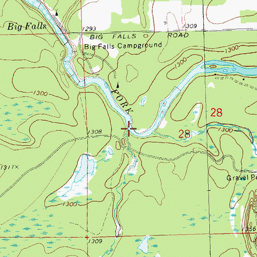 Topographic Map of Wolf Creek, WI