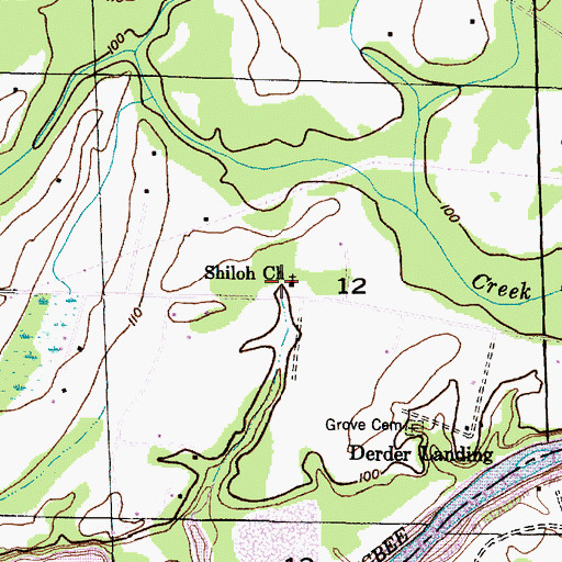 Topographic Map of Shiloh Baptist Church, AL