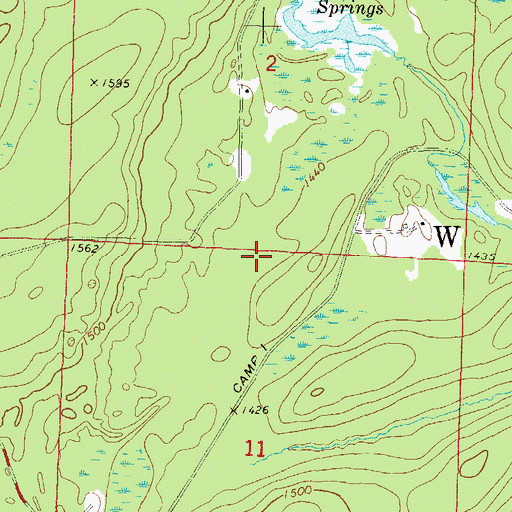 Topographic Map of Potawatomi Indian Reservation (historical), WI