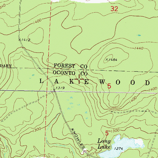 Topographic Map of Nicolet National Forest, WI