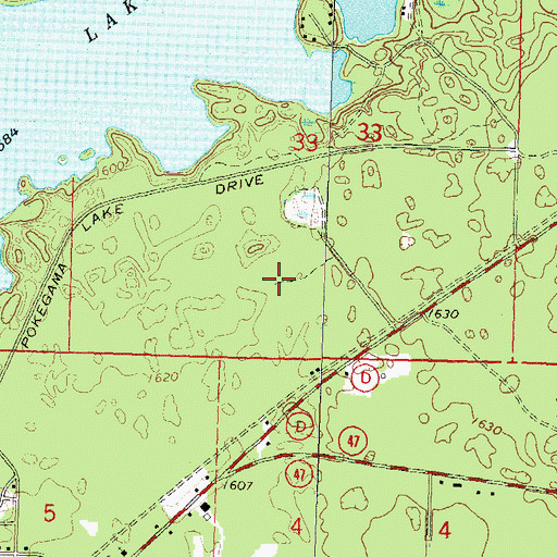Topographic Map of Lac du Flambeau Reservation, WI