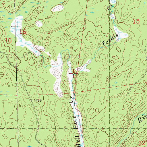 Topographic Map of Toskis Creek, WI