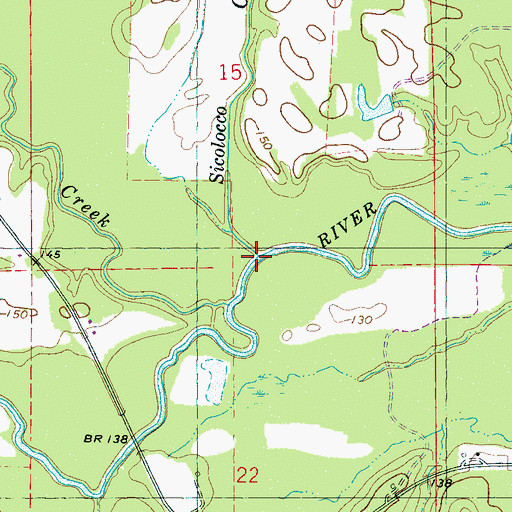 Topographic Map of Sicolocco Creek, AL